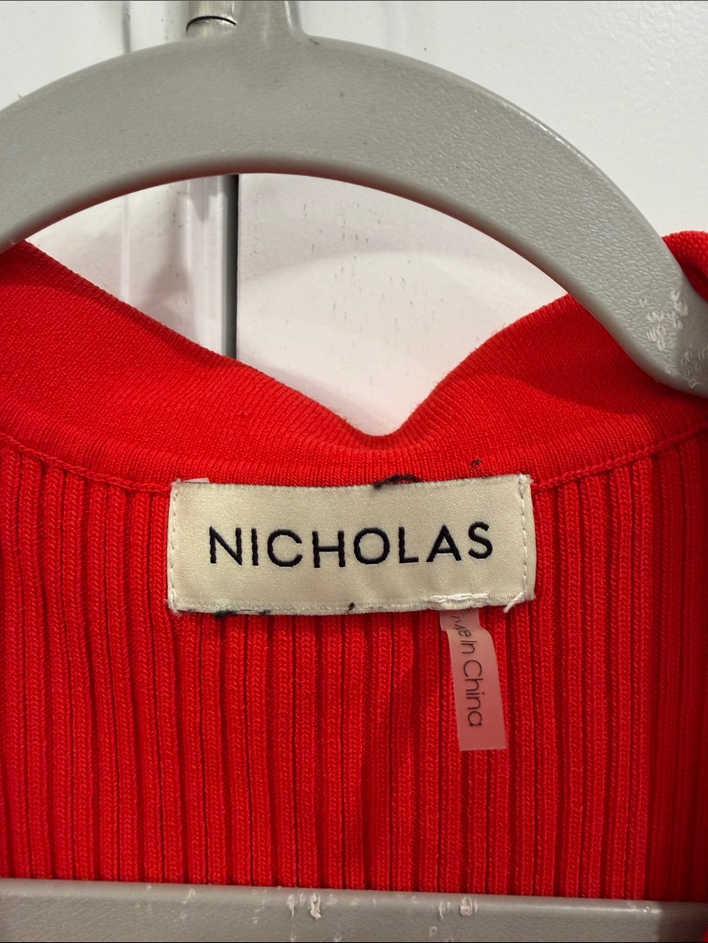 NICHOLAS Red Ribbed Collared Body Suit - Picture 2 of 4